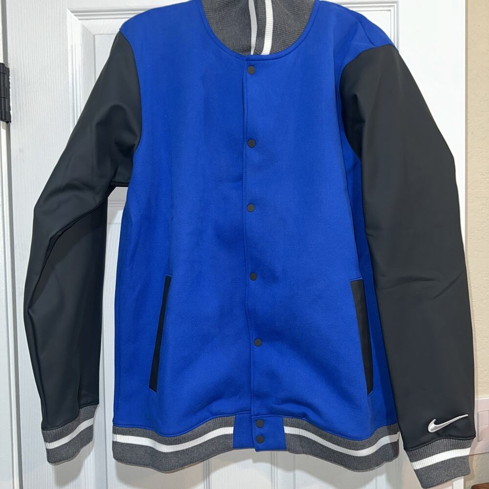 Nike Men's Team Player Letterman Jacket Blue and Gray DJ5971-493 3XL $230